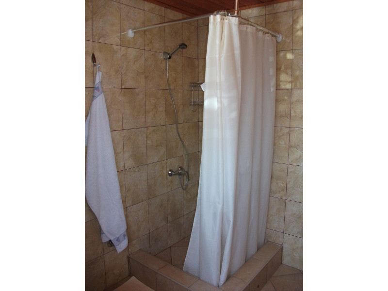 The shower in bathroom of the apartment number 2. Shower towels are provided by us.
